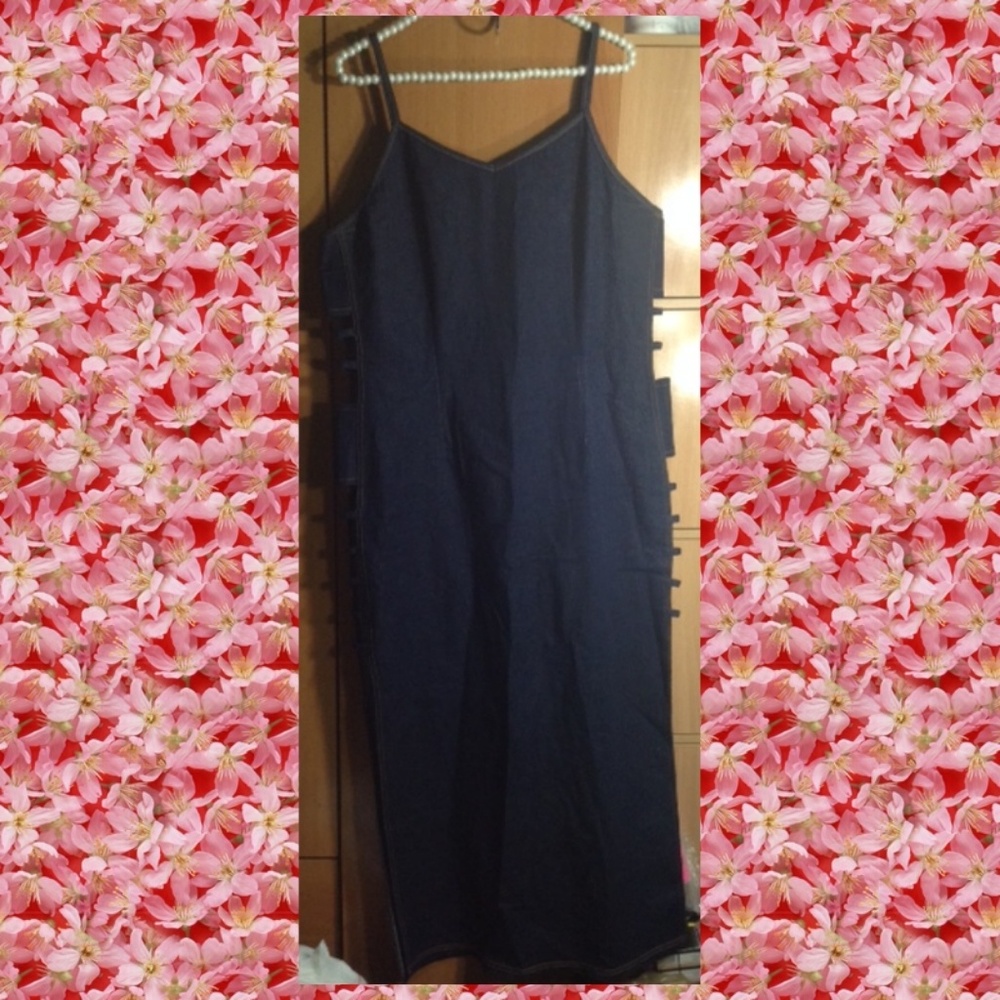 Stretch denim dress, dark denim